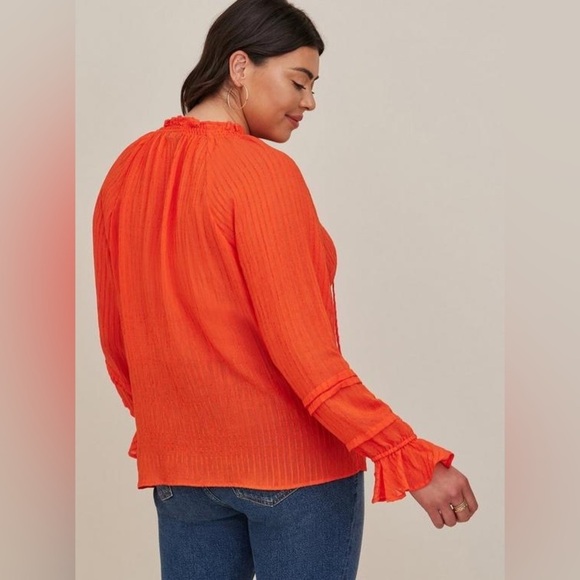 TORRID Stripe Gauze Lace-Up Peasant Top Size 3X - Picture 11 of 11